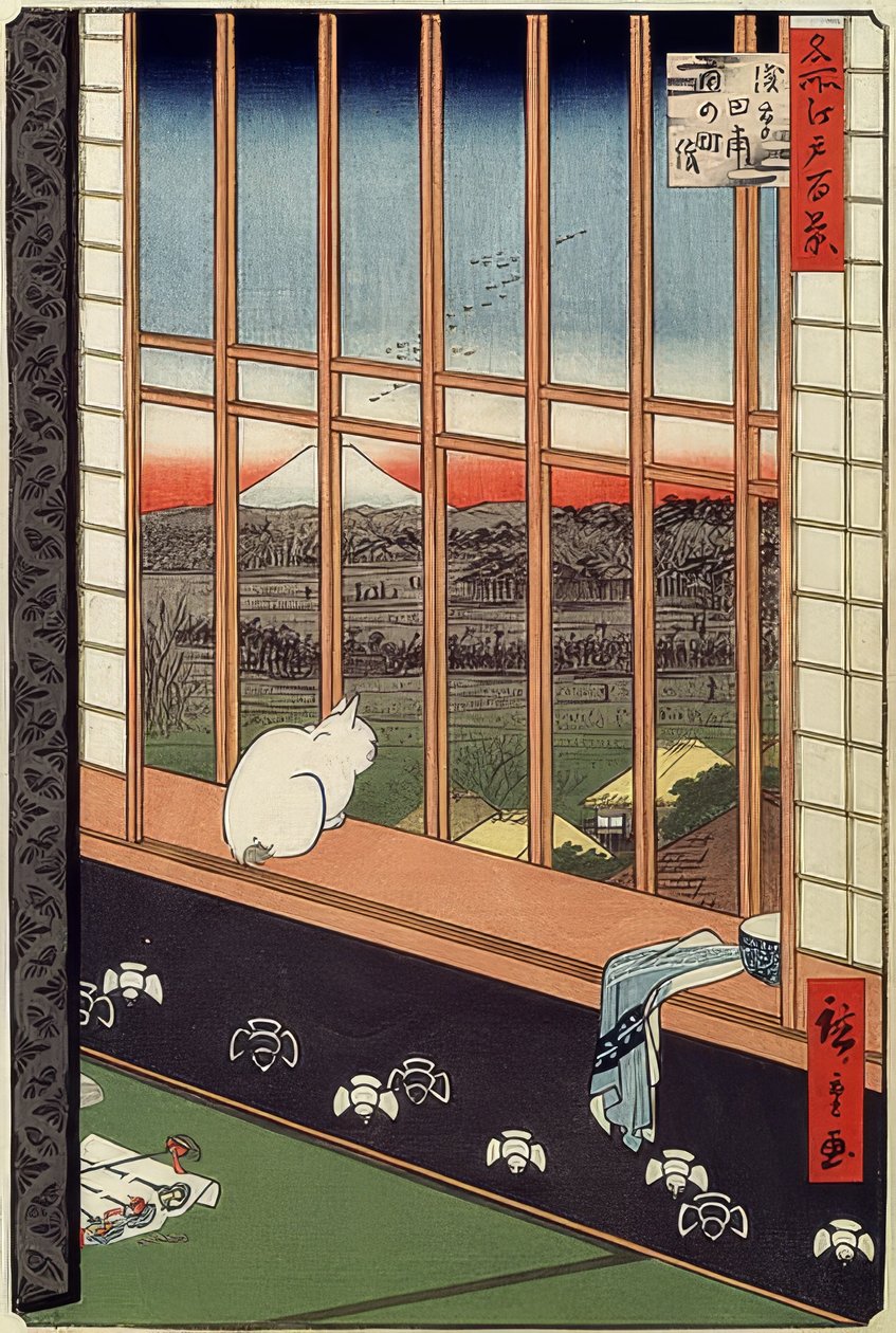 Asakusa rizsföldek és Torinomachi fesztivál. A sorozatból: 100 Famous Views of Edo. 1861 alkotó: Utagawa Hiroshige
