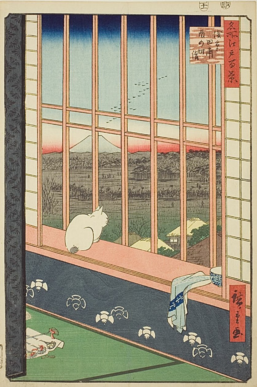 Asakusa Rizsföldek és Torinomachi Fesztivál (Asakusa tanbo Torinomachi mode), No.101 a "Száz híres nézet Edóról (Meisho Edo hyakkei)" sorozatból. alkotó: Utagawa Hiroshige
