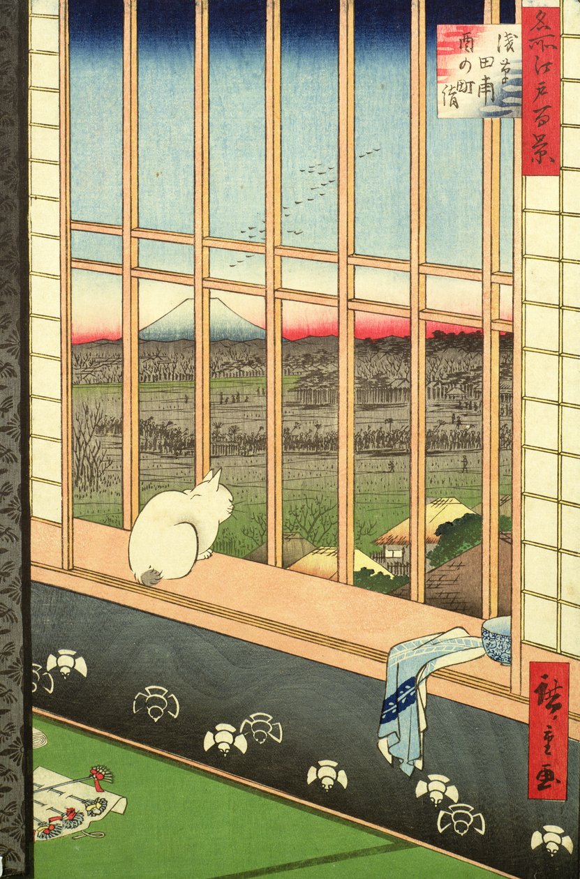 Asakusa Rice Fields a kakas fesztiválja alatt a „100 Views of Edo” sorozatból, pub. 1857 (színes fatömbnyomat) alkotó: Utagawa Hiroshige