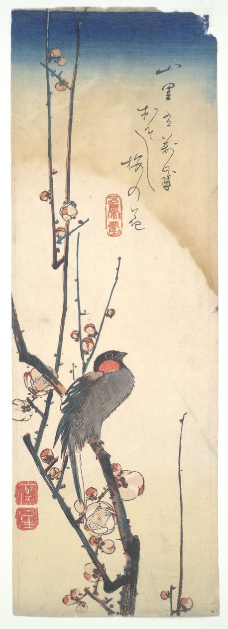 Madár a virágzó szilvafán alkotó: Utagawa Hiroshige