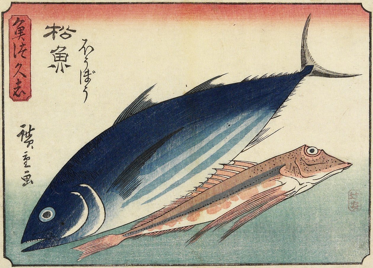 Bonito és Gurnard, 1830-1844 alkotó: Utagawa Hiroshige