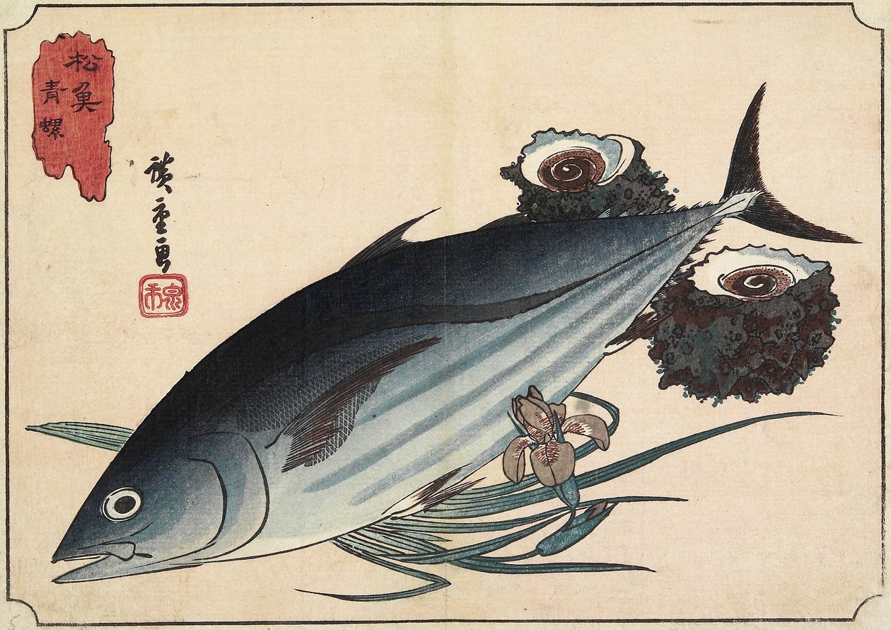 Bonito és Top Shells, 19. század eleje alkotó: Utagawa Hiroshige