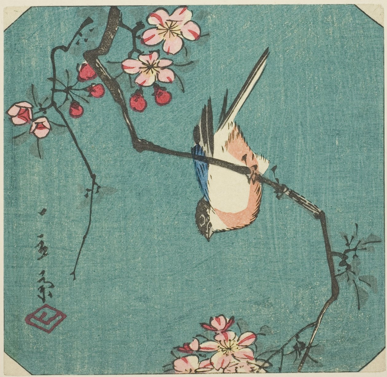 Süvöltő, egy névtelen harimaze-nyomat része alkotó: Utagawa Hiroshige