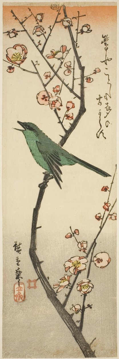 Bokorrigó és szilva alkotó: Utagawa Hiroshige