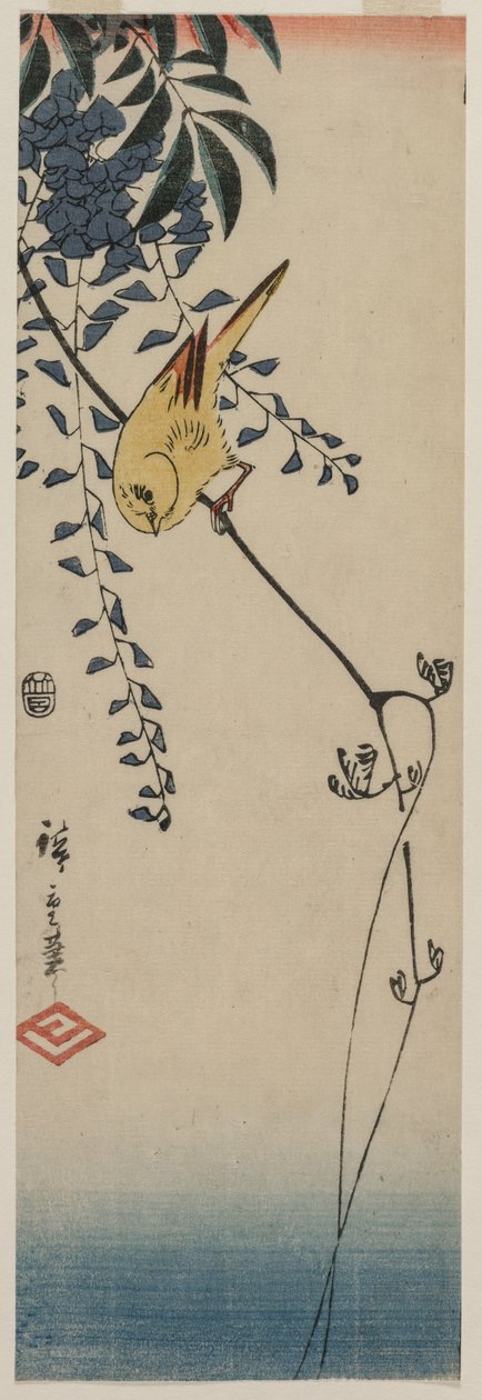 Kanári és Wisteria alkotó: Utagawa Hiroshige