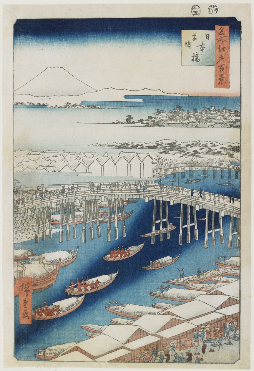 Tiszta idő hó után, Nihonbashi híd, 1856. május alkotó: Utagawa Hiroshige