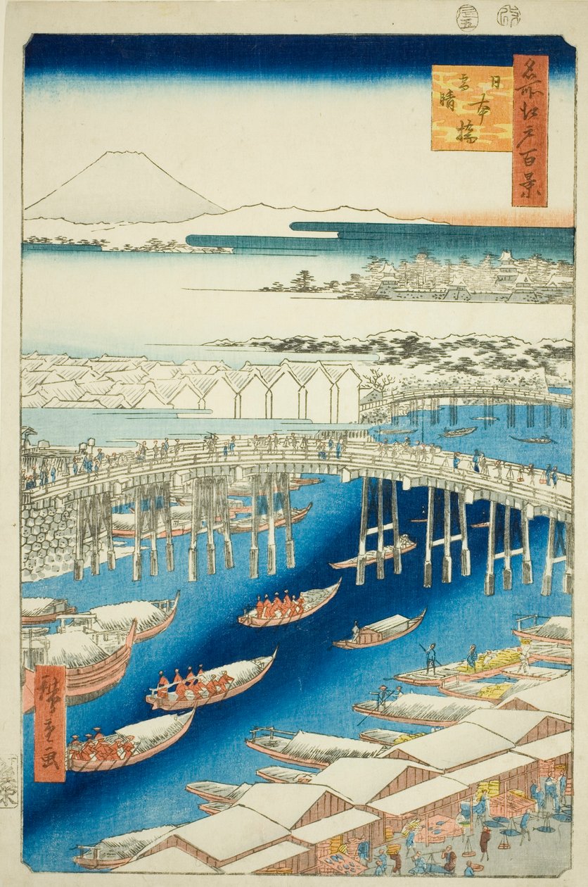 C ware ware er af hand r Sw at Japan B oka (Nihonbashi hótiszta), a „Ridge for ridges” sorozatból, 100 megtekintés)” alkotó: Utagawa Hiroshige