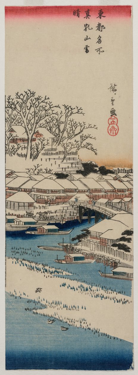 Tiszta idő hó után Matsuchiyamában, a Híres helyek a keleti fővárosban című sorozatból alkotó: Utagawa Hiroshige