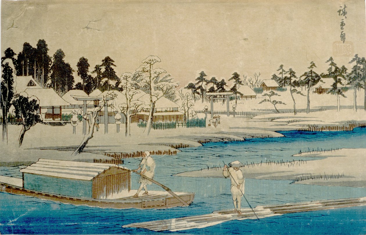 Elálló havazás Maszakinál alkotó: Utagawa Hiroshige