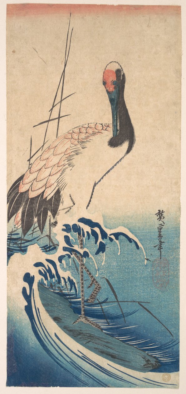 Crane és Surf alkotó: Utagawa Hiroshige