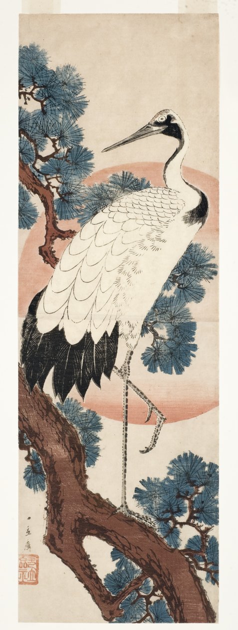 Daru fenyőben napkeltekor, 1850-55 (fatömb) alkotó: Utagawa Hiroshige