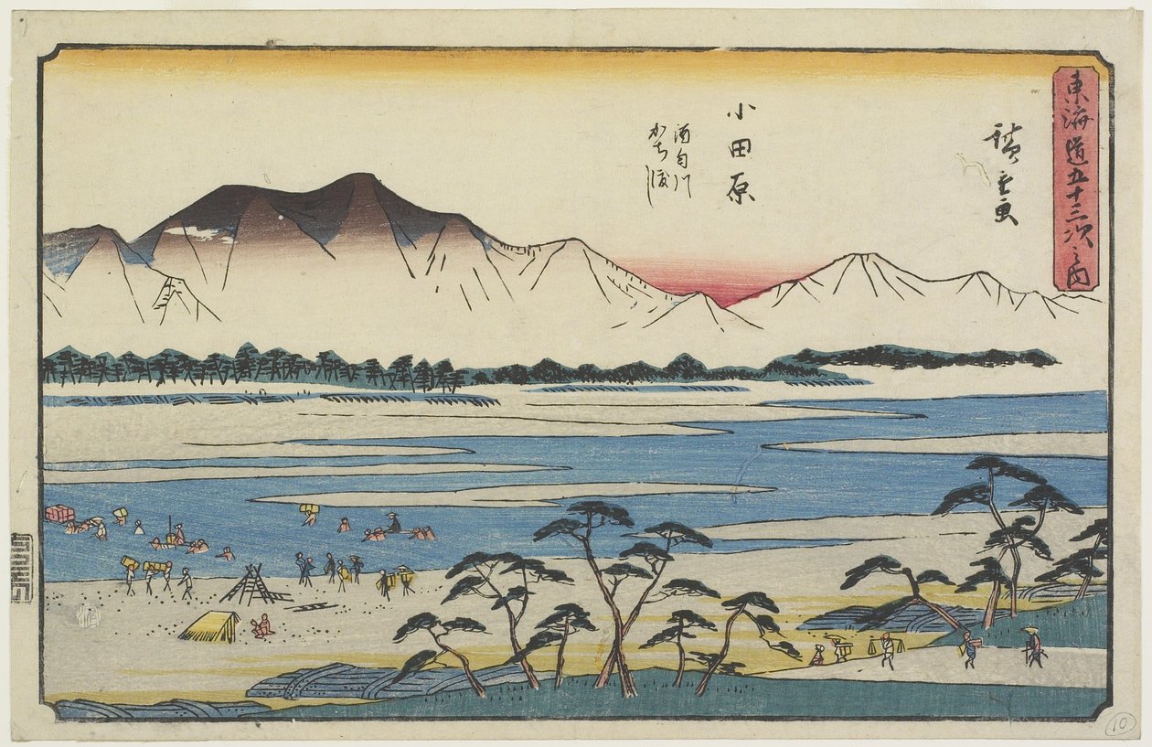 Átkelés a Sakawa folyón Odawarában, 1841-1842 alkotó: Utagawa Hiroshige