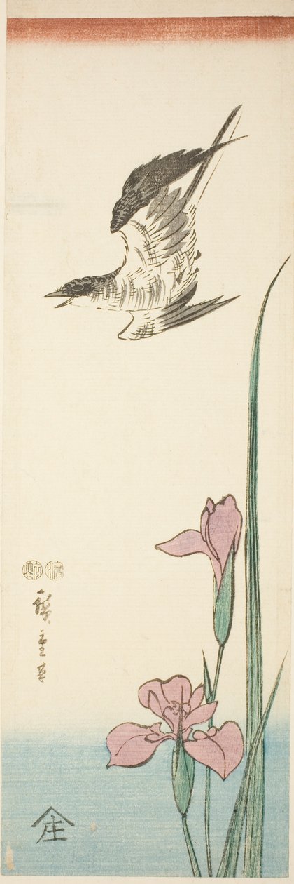 Kakukk és írisz alkotó: Utagawa Hiroshige