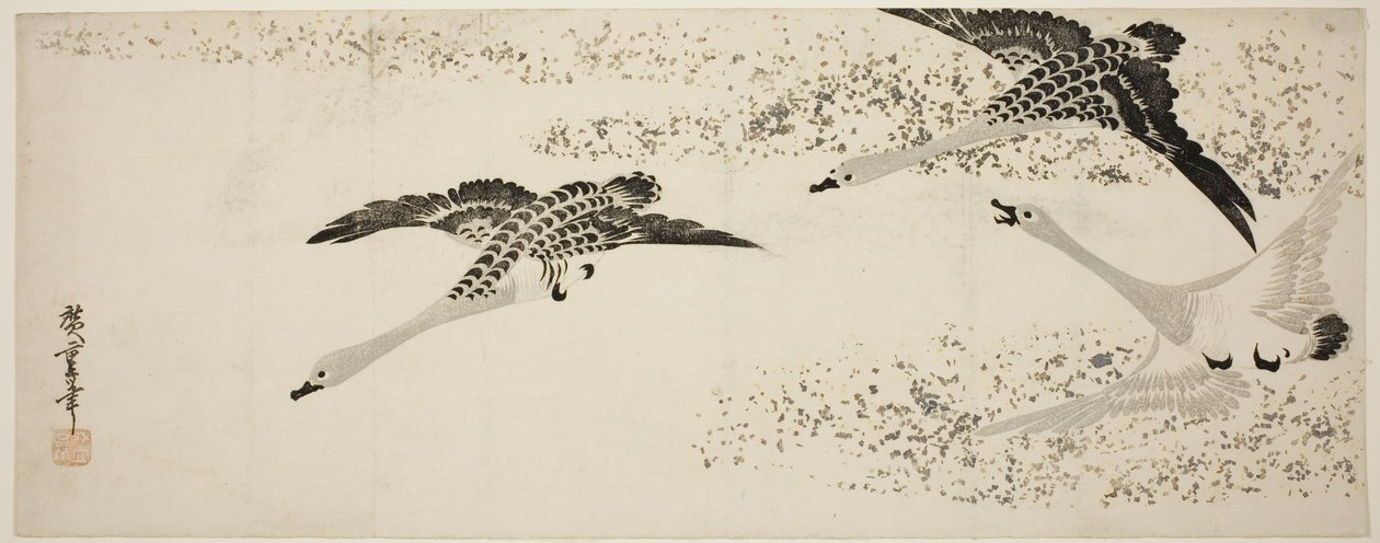 Leszálló libák alkotó: Utagawa Hiroshige