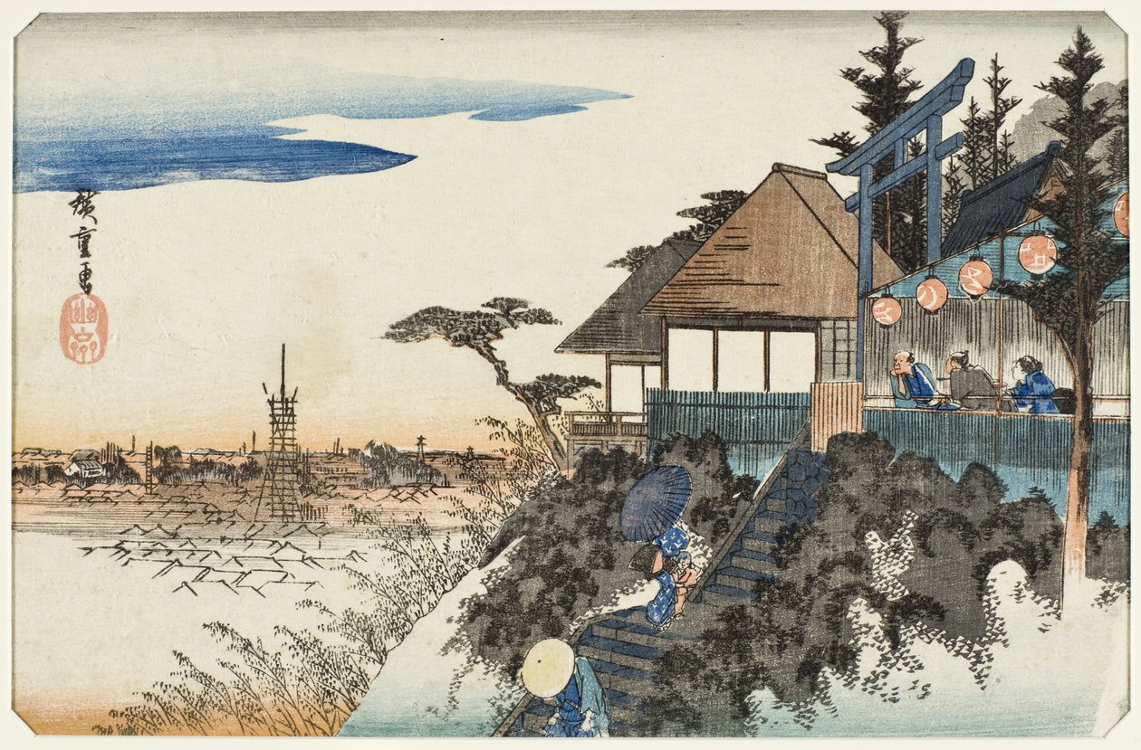 A Kanda Myōjin szentély keleti lejtője alkotó: Utagawa Hiroshige