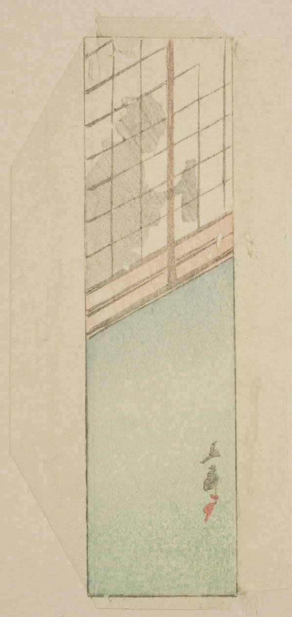 Boríték nő mögött csúszó képernyők alkotó: Utagawa Hiroshige