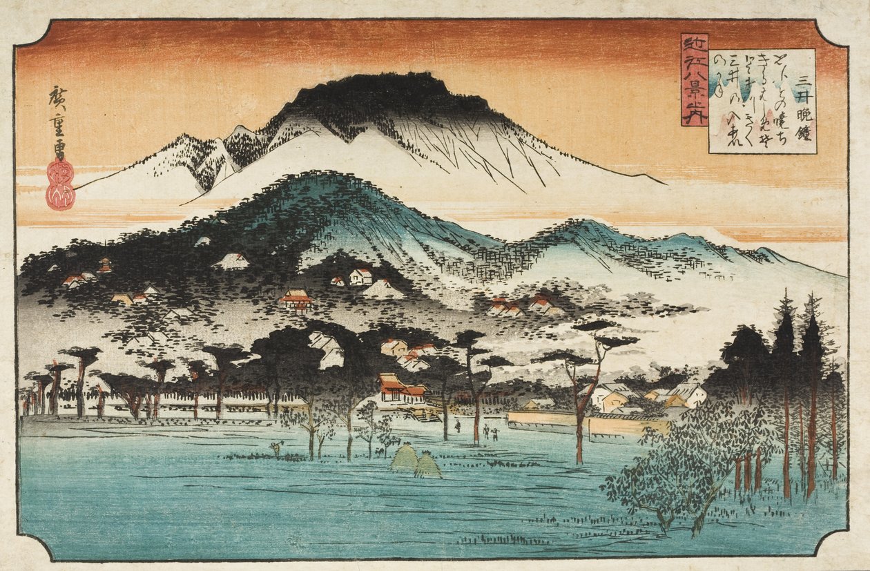 Esti harangszó a Miidera-templomban alkotó: Utagawa Hiroshige