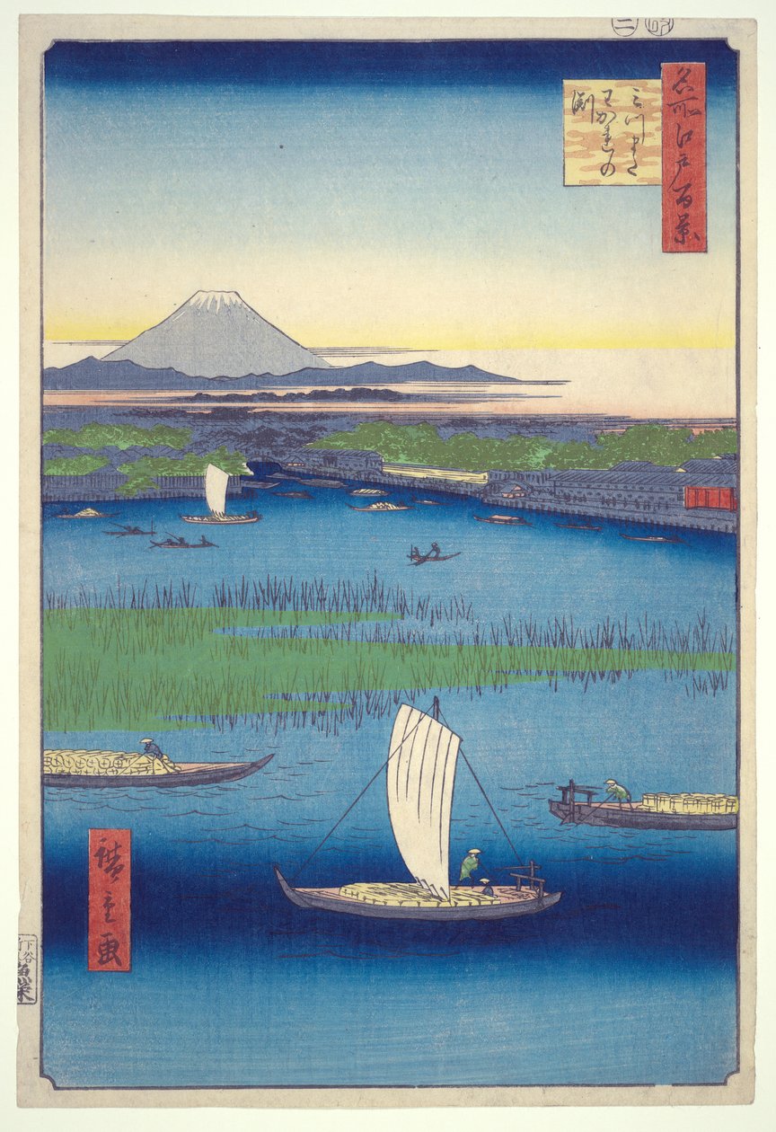 Fairwell Deep a Mitsumata Forknál, az Edo száz híres képe című sorozatból alkotó: Utagawa Hiroshige