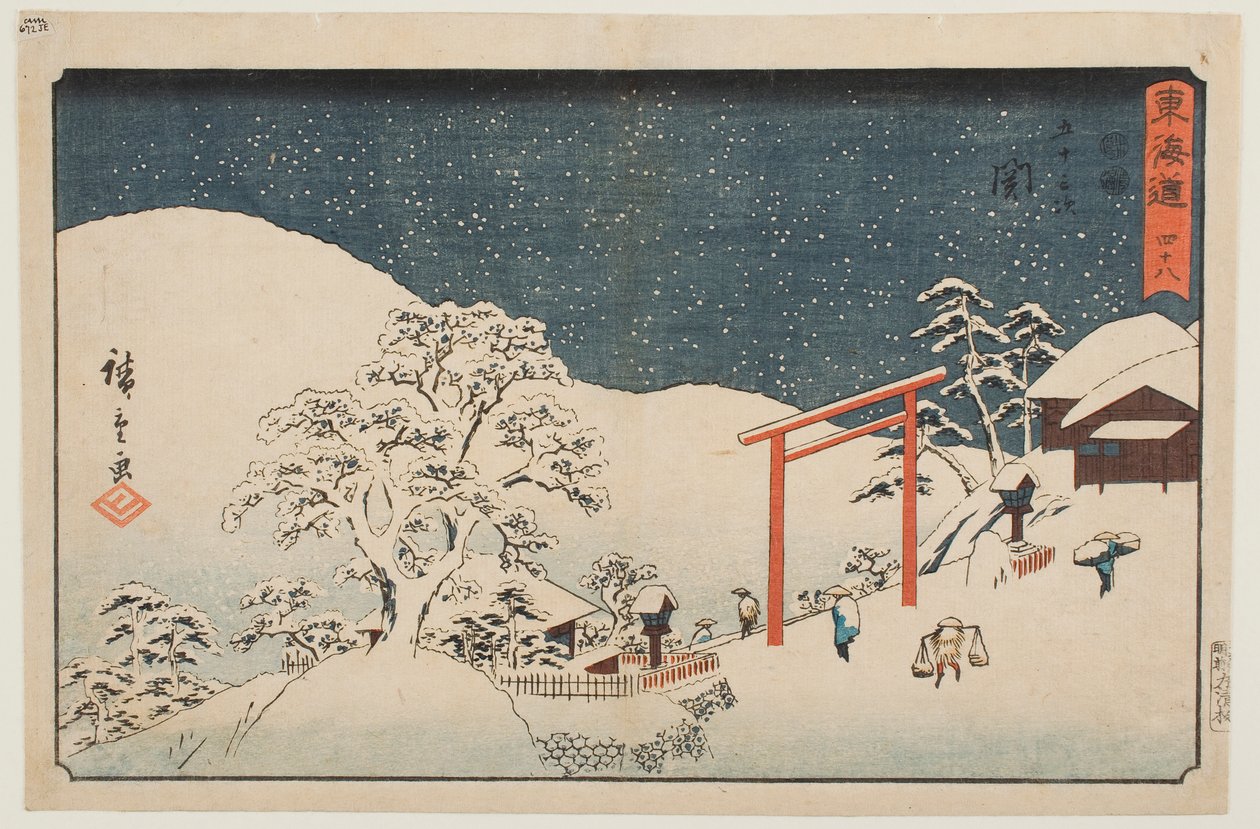Negyvennyolc: Seki, az „A Tōkaidō ötvenhárom állomása” sorozatból alkotó: Utagawa Hiroshige