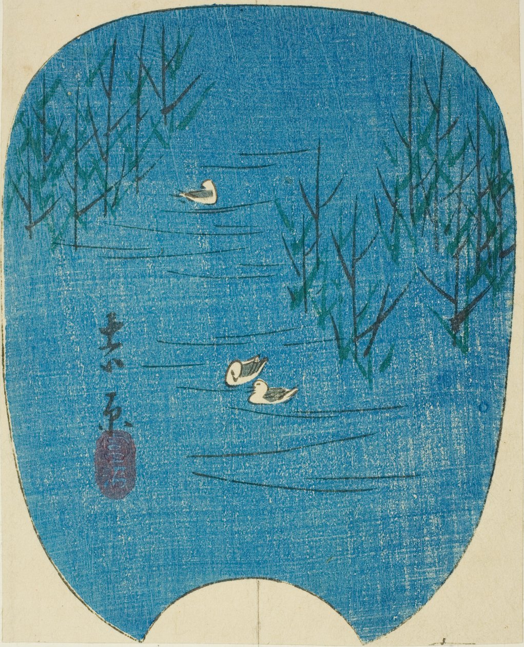 Fuji-mocsár Yoshiwarában (Fujinuma, Yoshiwara), a "Képek a Tokaido ötvenhárom állomásáról (Tokaido gojusan tsugi zue)" sorozat 4. számú lapjának része. alkotó: Utagawa Hiroshige