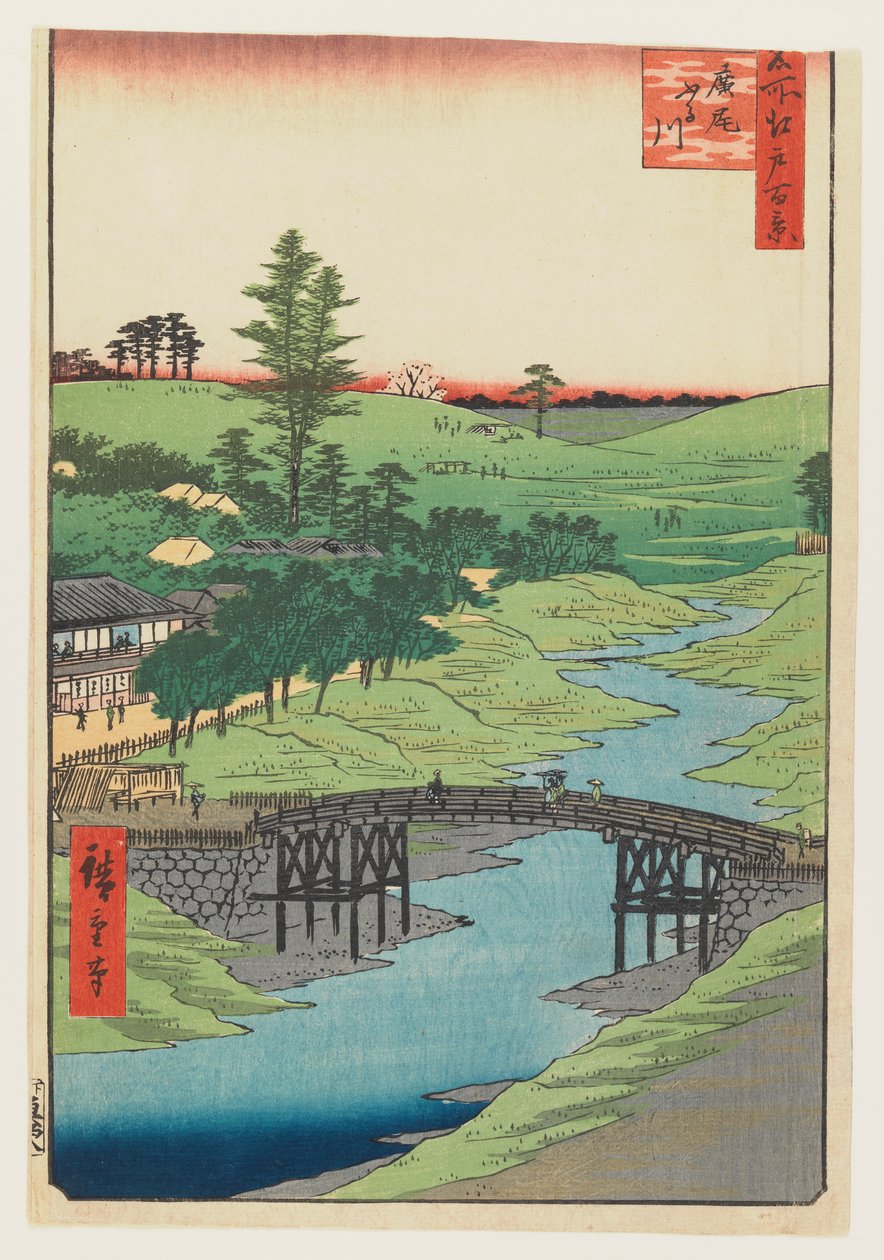 Furukawa folyó, Hiroo, 1856 (színes fatömbnyomat) alkotó: Utagawa Hiroshige