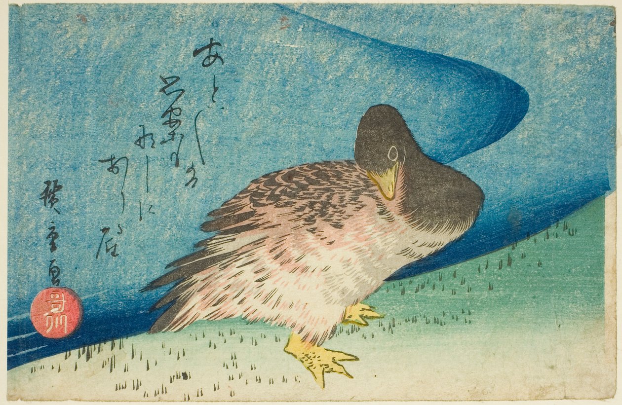 Liba a folyóparton alkotó: Utagawa Hiroshige