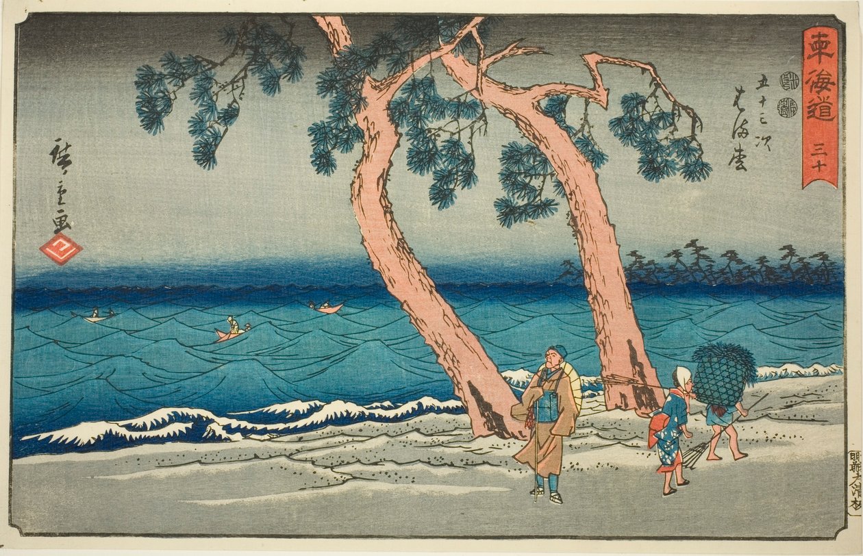 Hamamatsu – Nem. 30, a "Tokaido ötvenhárom állomása (Tokaido gojusan tsugi)" sorozatból, más néven Reisho Tokaido alkotó: Utagawa Hiroshige