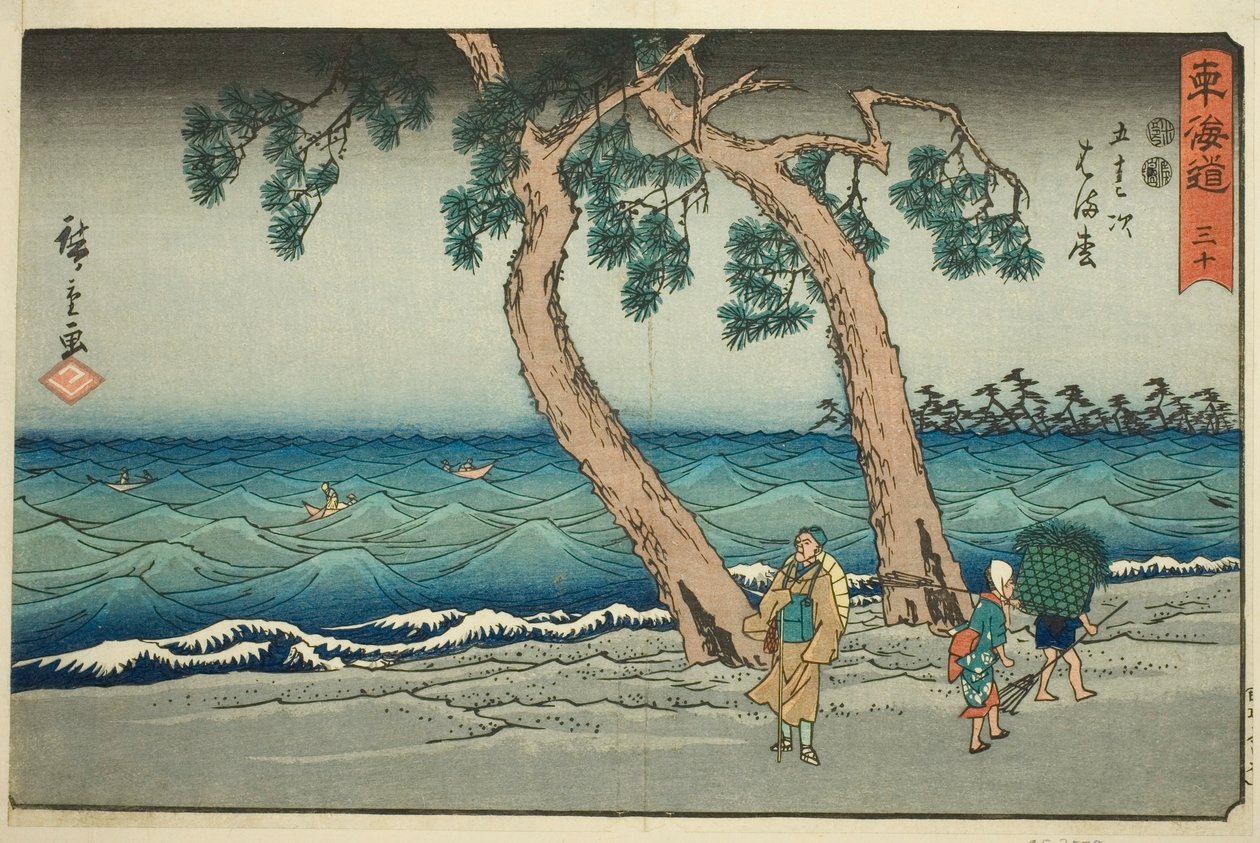 Hamamatsu – Nem. 30, a "Tokaido ötvenhárom állomása (Tokaido gojusan tsugi)" sorozatból, más néven Reisho Tokaido alkotó: Utagawa Hiroshige