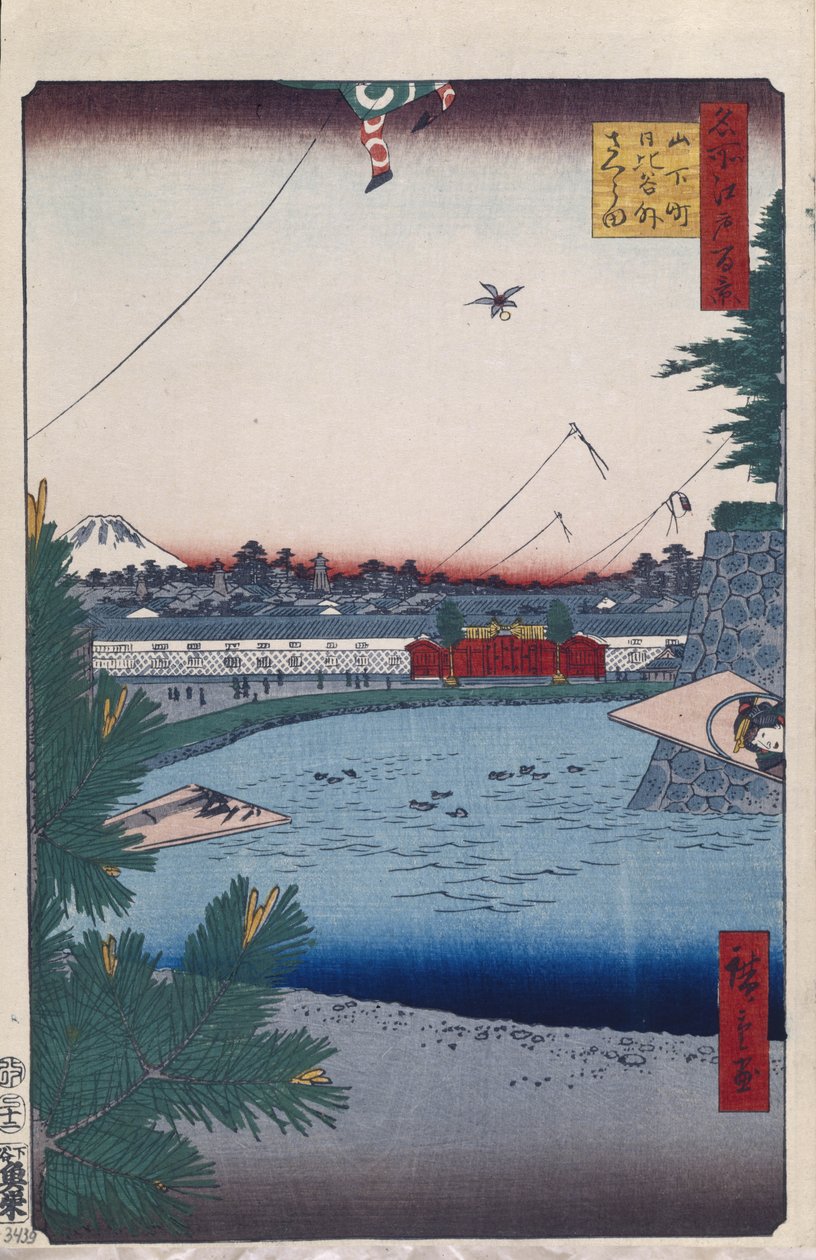 Hibiya és Soto-Sakurada a Yamashita-cho-ból Edo száz híres képe, 1856-1858 alkotó: Utagawa Hiroshige