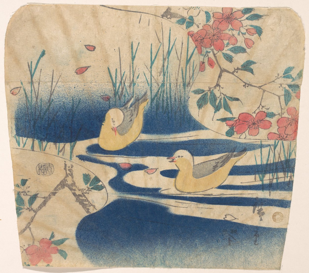 Dankasirályok és cseresznyevirágok alkotó: Utagawa Hiroshige