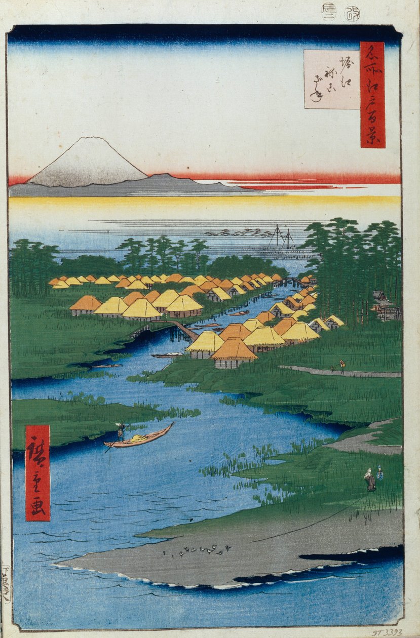 Horie és Nekozane Edo száz híres képe, 1856-1858 alkotó: Utagawa Hiroshige