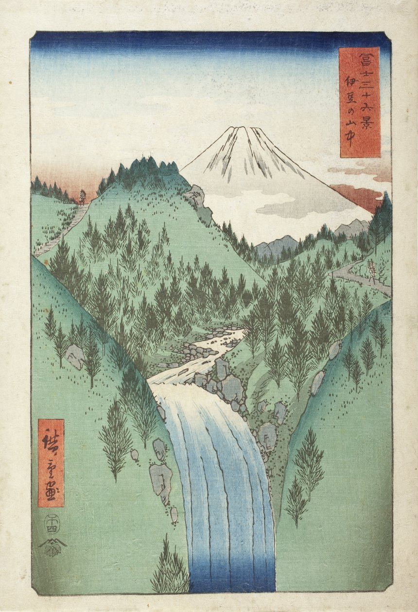Izu tartomány hegyeiben alkotó: Utagawa Hiroshige