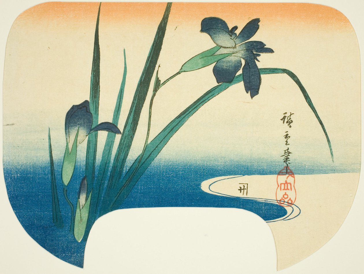 Írisz és patak alkotó: Utagawa Hiroshige