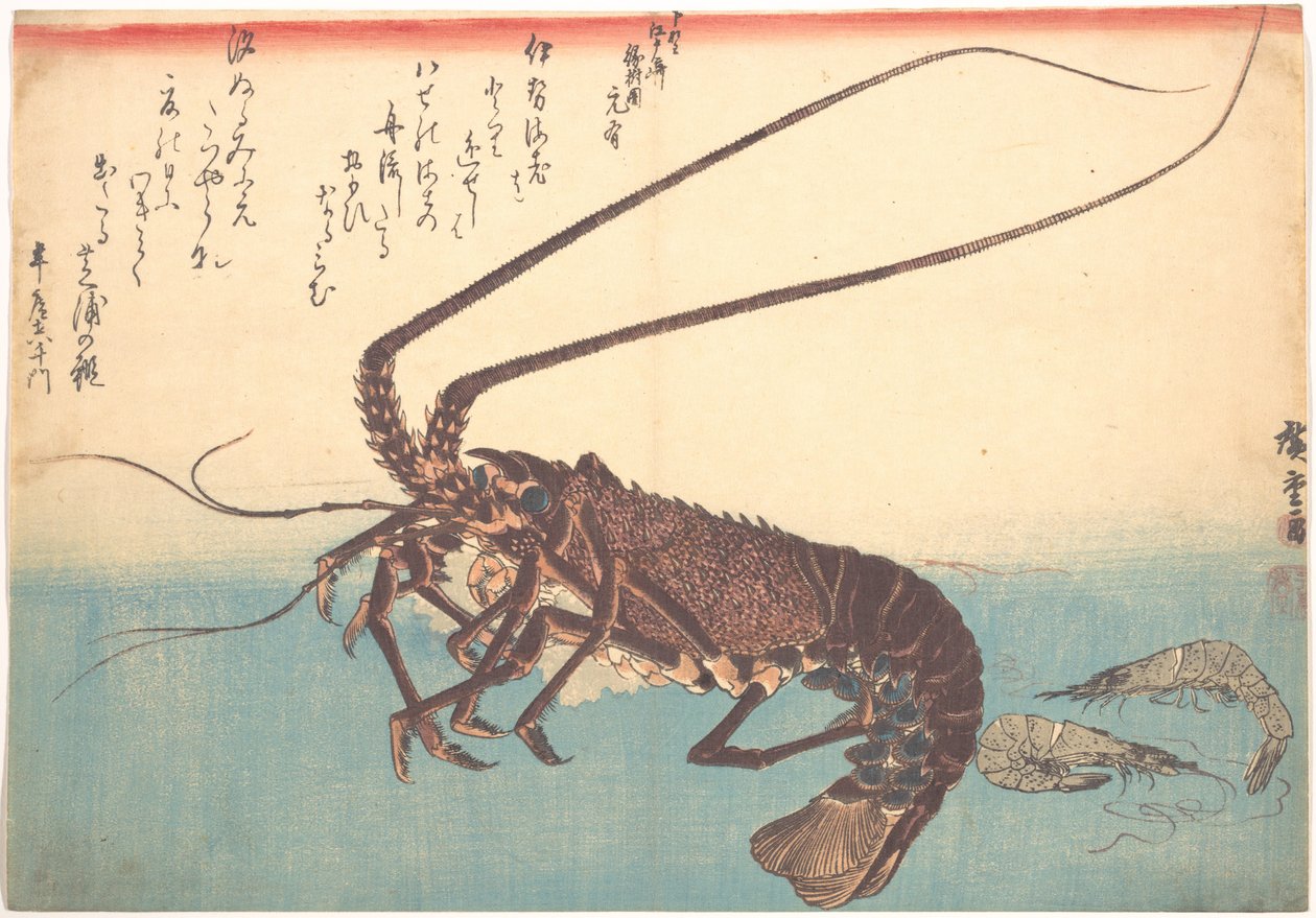 Ise-ebi és Shiba-ebi, az Uozukushi sorozatból (Mindenféle hal) alkotó: Utagawa Hiroshige