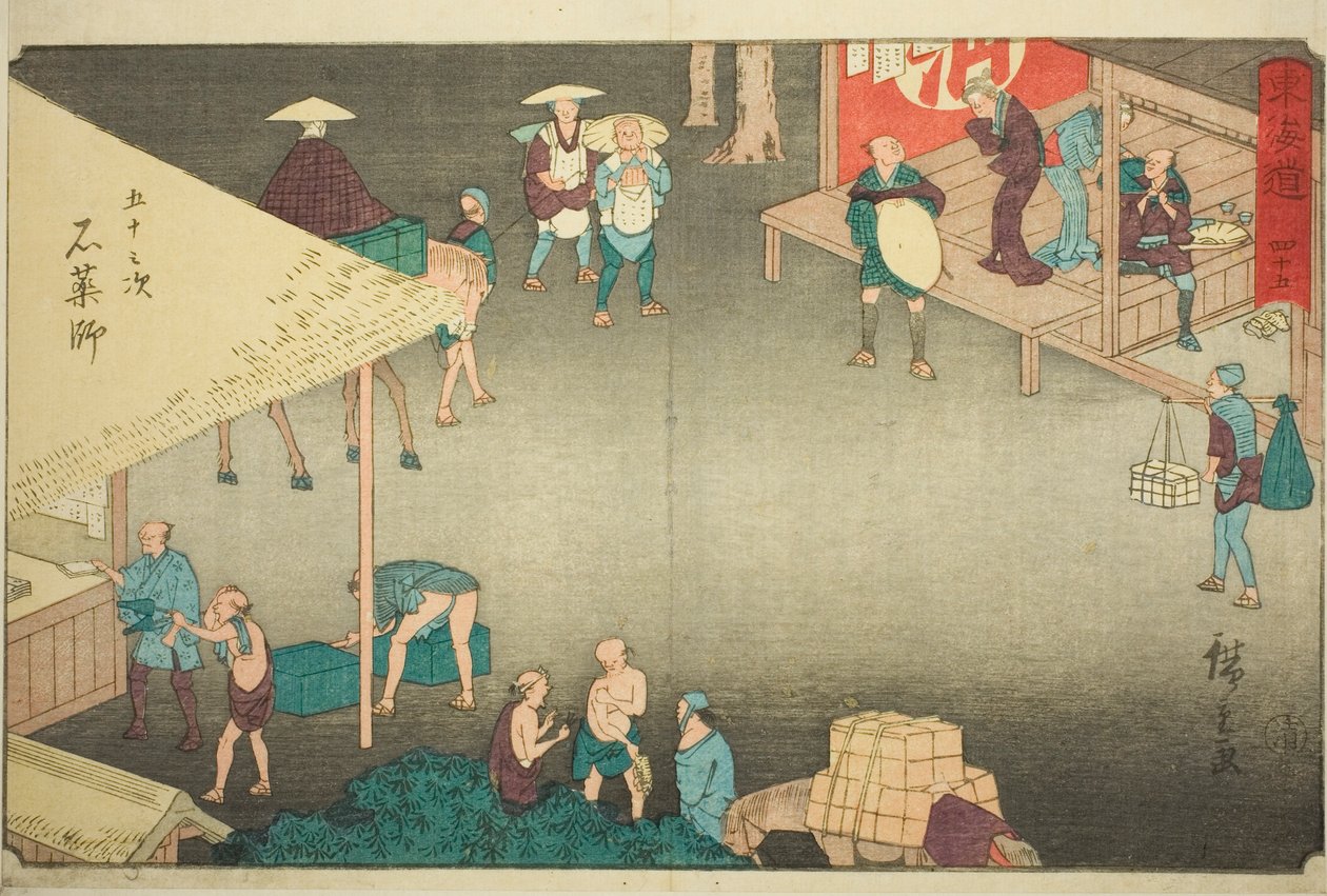 Ishi Yakushi – a. 45, a te sorozatból: `` Ötvenhárom s tachi hang s városi fokozatú (városi fok fő hegy következő), alkotó: Utagawa Hiroshige