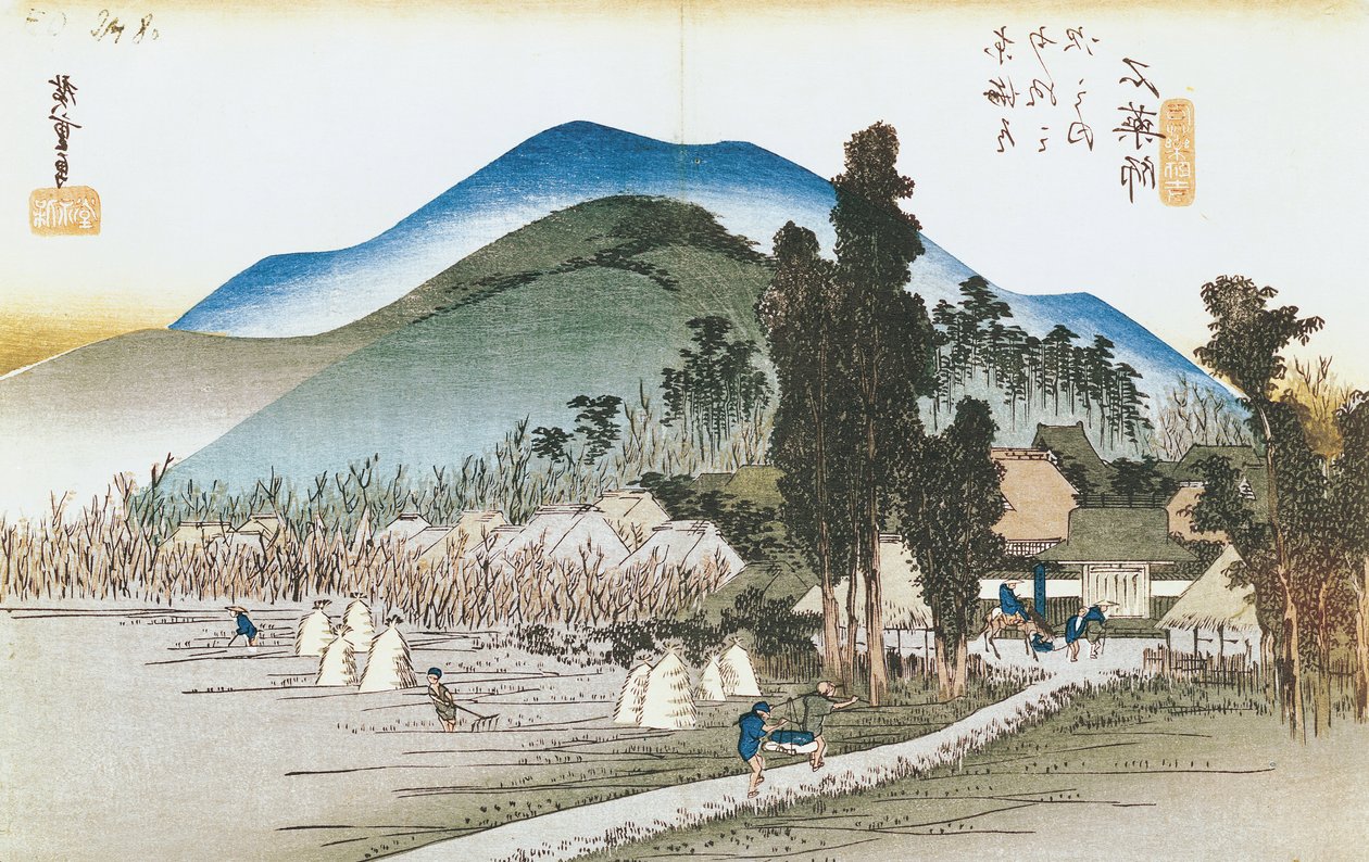 Ishiyakushi, a „Tokaido 53 állomása” sorozatból, 1833-34 (fatömbnyomat) alkotó: Utagawa Hiroshige
