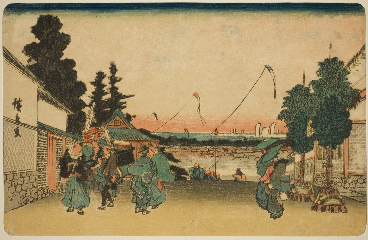 Kasumigaseki, a Te sorozatból: „Fa hálózat, Pa back tagja, Edo (híres hely)” alkotó: Utagawa Hiroshige