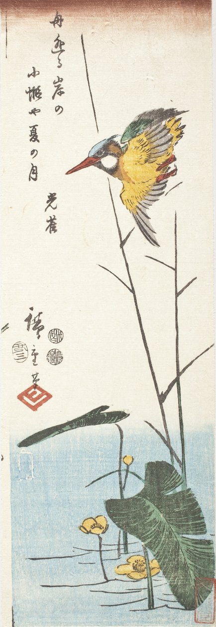 Jégmadár és nád alkotó: Utagawa Hiroshige