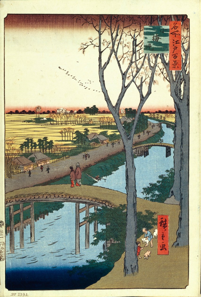 A Koume Embankment Edo száz híres képe, 1856-1858 alkotó: Utagawa Hiroshige