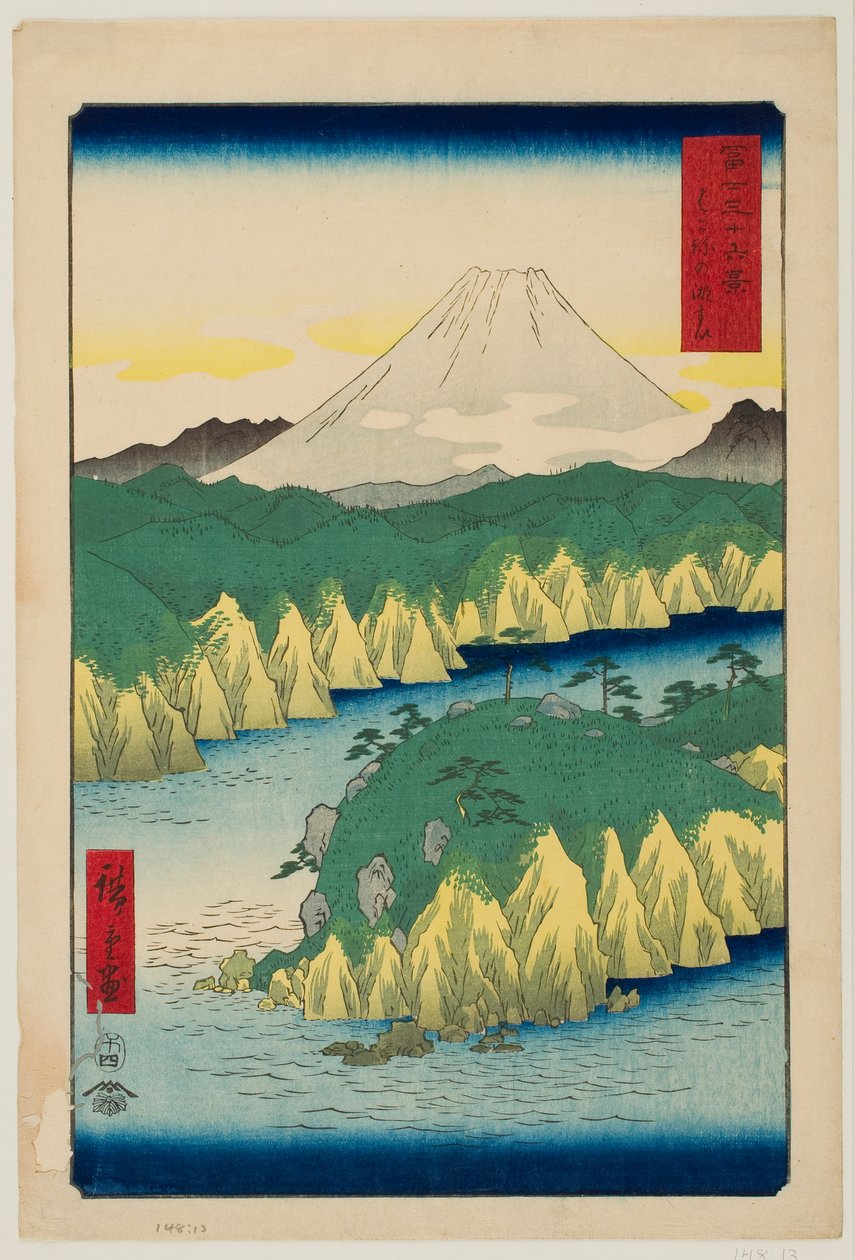 A Hakone-tó, a „A Fuji-hegy harminchat látképe” című sorozatból alkotó: Utagawa Hiroshige