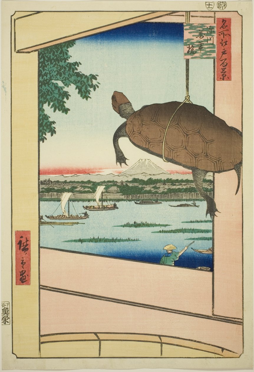 Manen Bridge, Fukagawa (Fukagawa Manenbashi), a sorozatból ” alkotó: Utagawa Hiroshige