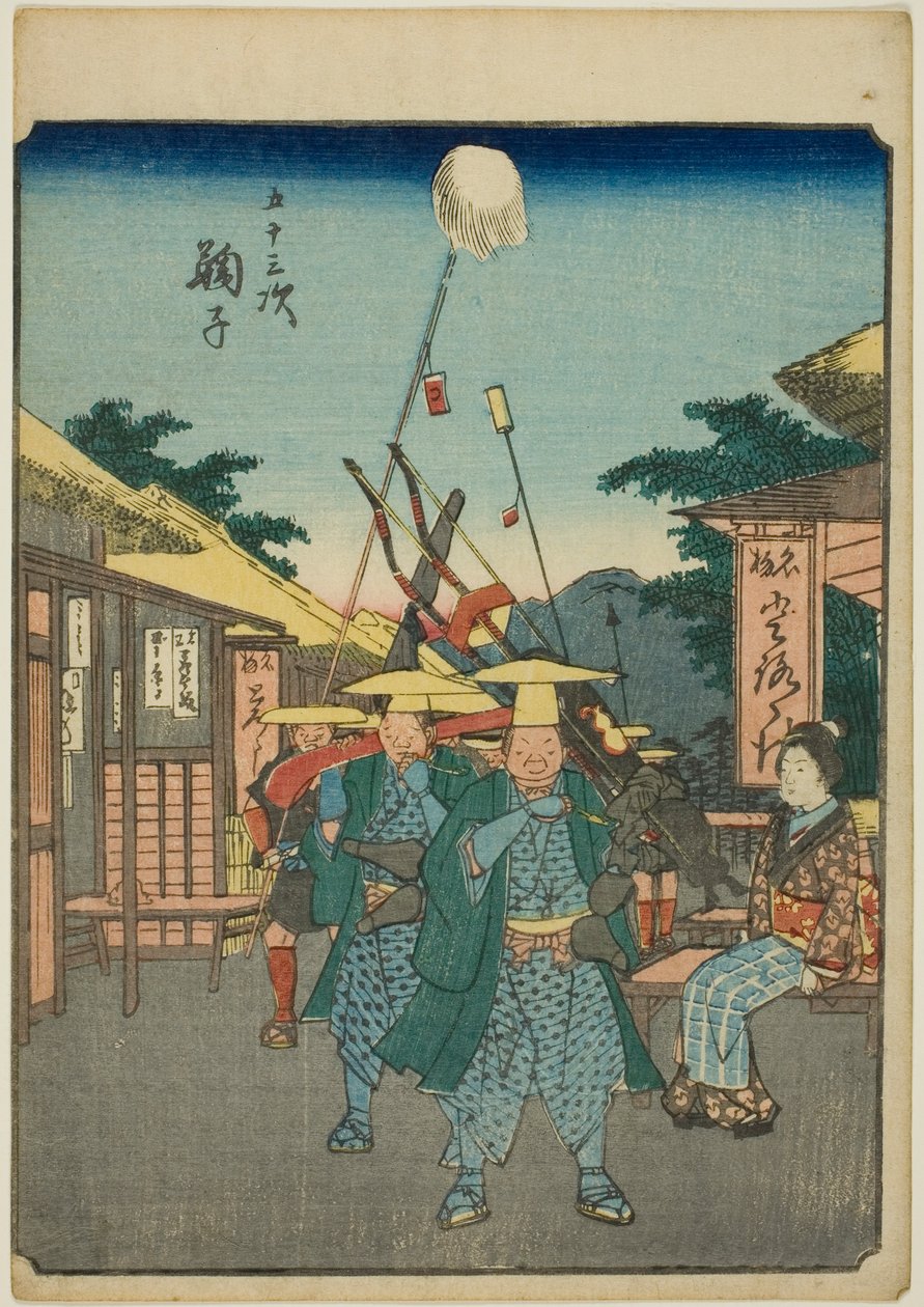 Mariko, a te sorozatból: „Ötvenhárom S tachi hangzás a városiasságból” (Goshuyama a következő) alkotó: Utagawa Hiroshige