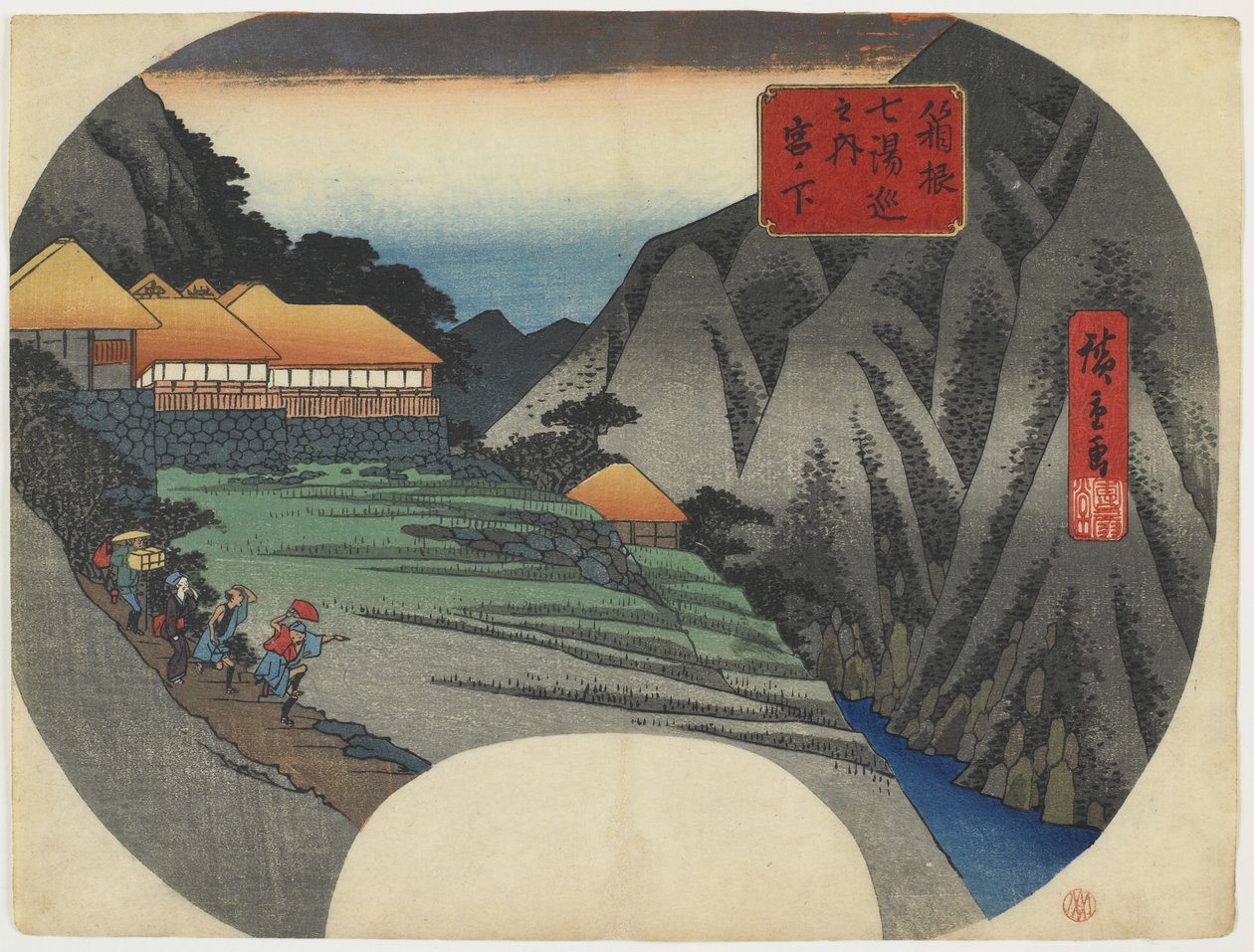 Miyanoshita, 1834-39 (színes fatömbnyomat) alkotó: Utagawa Hiroshige