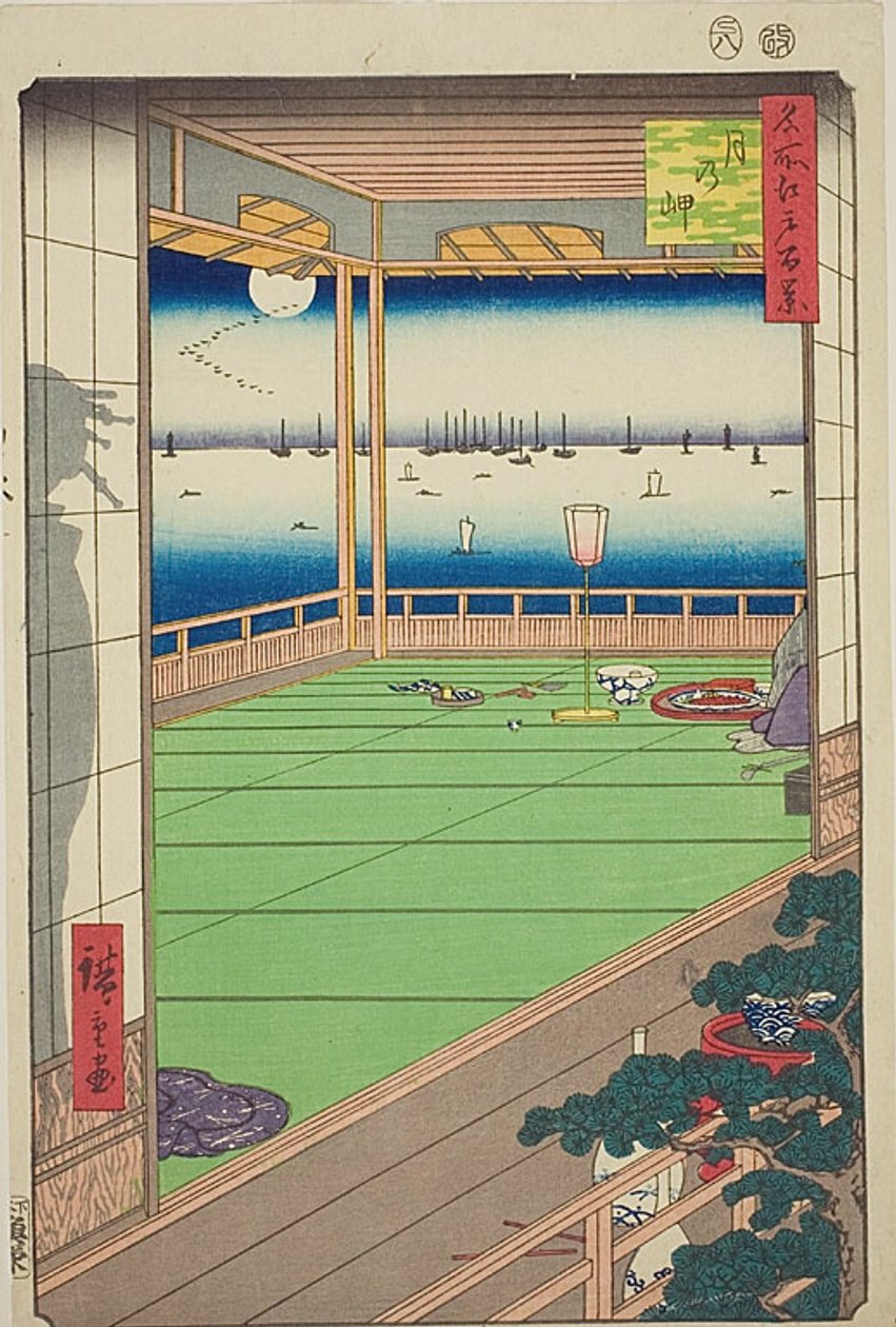 Hold-nézőpont (Tsuki no misaki), No.82 a "Száz híres kilátás Edóra (Meisho Edo hyakkei)" sorozatból. alkotó: Utagawa Hiroshige