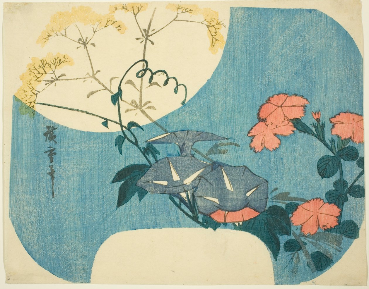 Morning Glories, Pink és Maiden Flower, a "Hét őszi virág a holdfényben" sorozatból alkotó: Utagawa Hiroshige