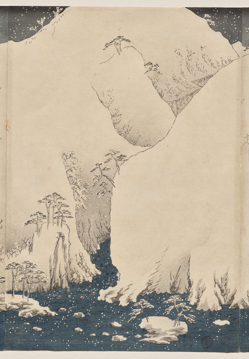 Hegy és folyó a Kiso úton alkotó: Utagawa Hiroshige