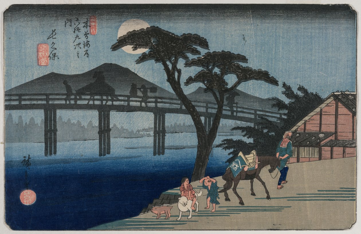 Nagakubo 28-as állomás a Kisokaido hatvankilenc állomása sorozatból, 1835 vagy 1836. alkotó: Utagawa Hiroshige