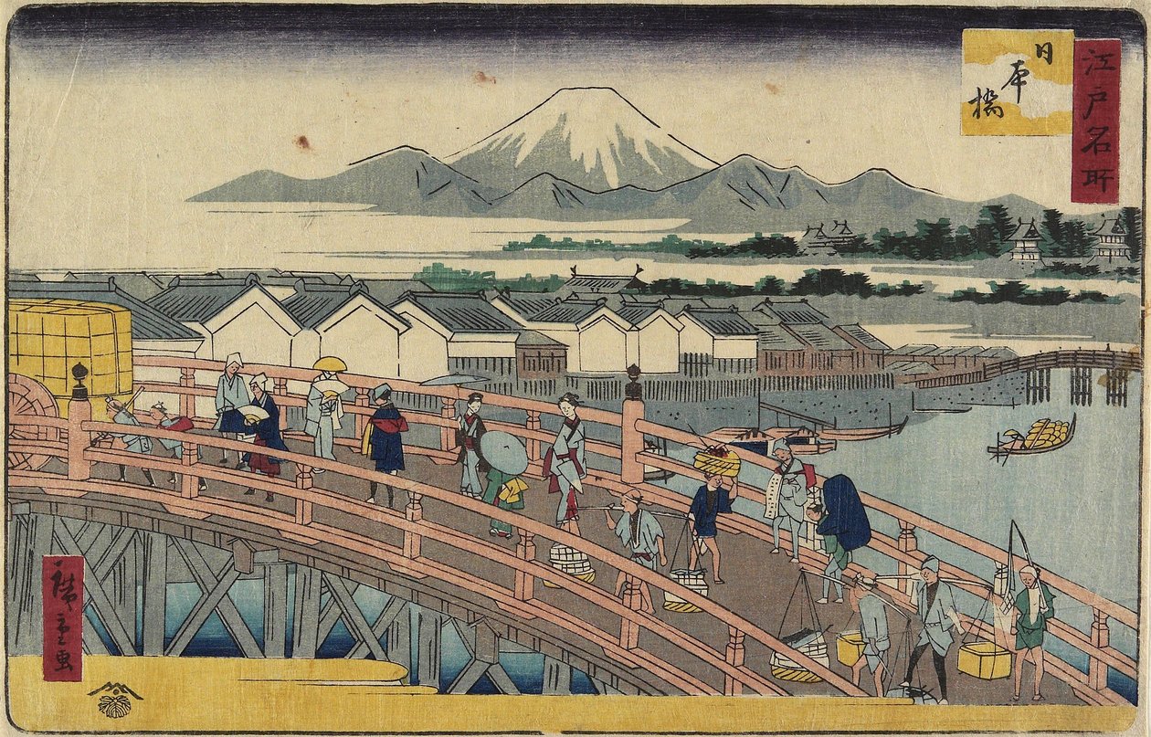 Nihonbashi B gerinc, 1830-1858 alkotó: Utagawa Hiroshige