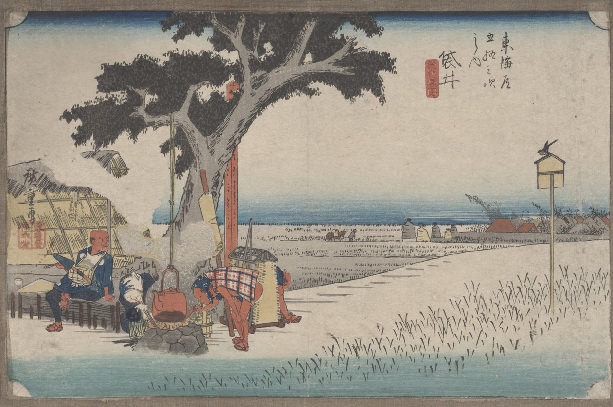 28. szám "Kültéri teázó Fukuroiban" A Tokaido 53 állomásáról alkotó: Utagawa Hiroshige