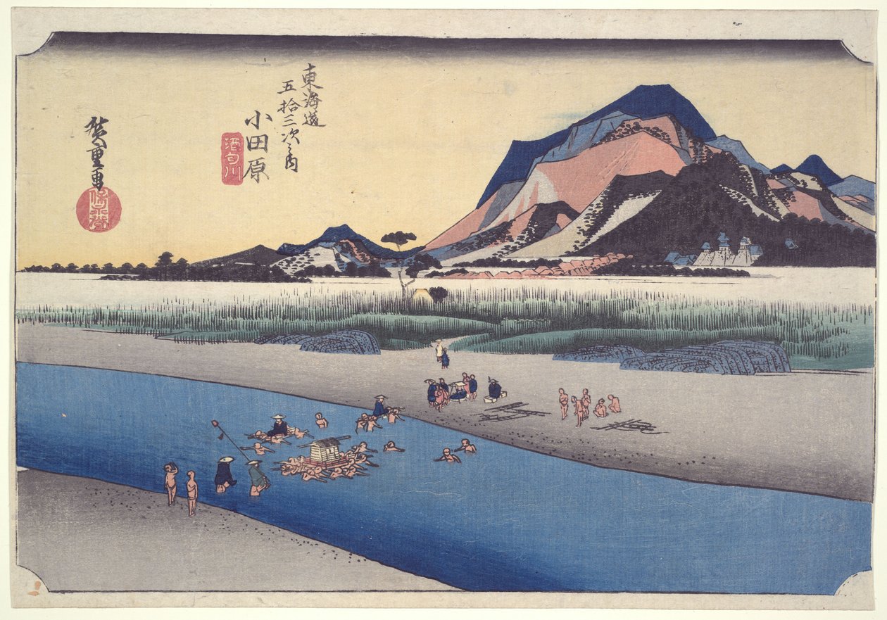 Odawara Sakawa-gawa, a „A Tōkaidō ötvenhárom állomása” című sorozatból alkotó: Utagawa Hiroshige